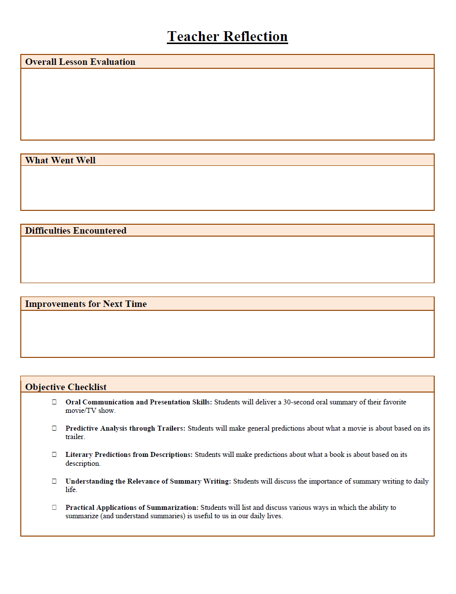 Summary Writing Lesson Plans | CSEC English A