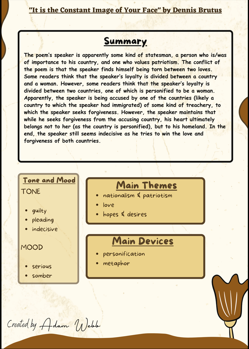 One-Page Poetry Analyses (PDF + PNG) | English B