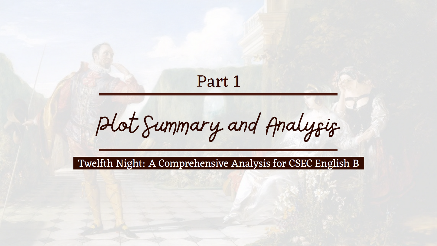 Twelfth Night Analysis (PDF + PPT) | CSEC English B