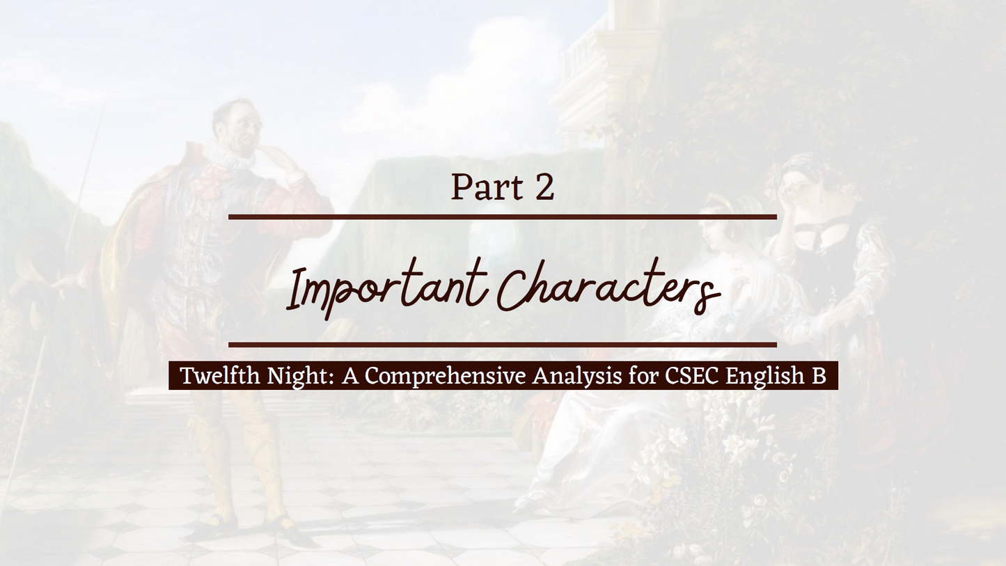 Twelfth Night Analysis (PDF + PPT) | CSEC English B