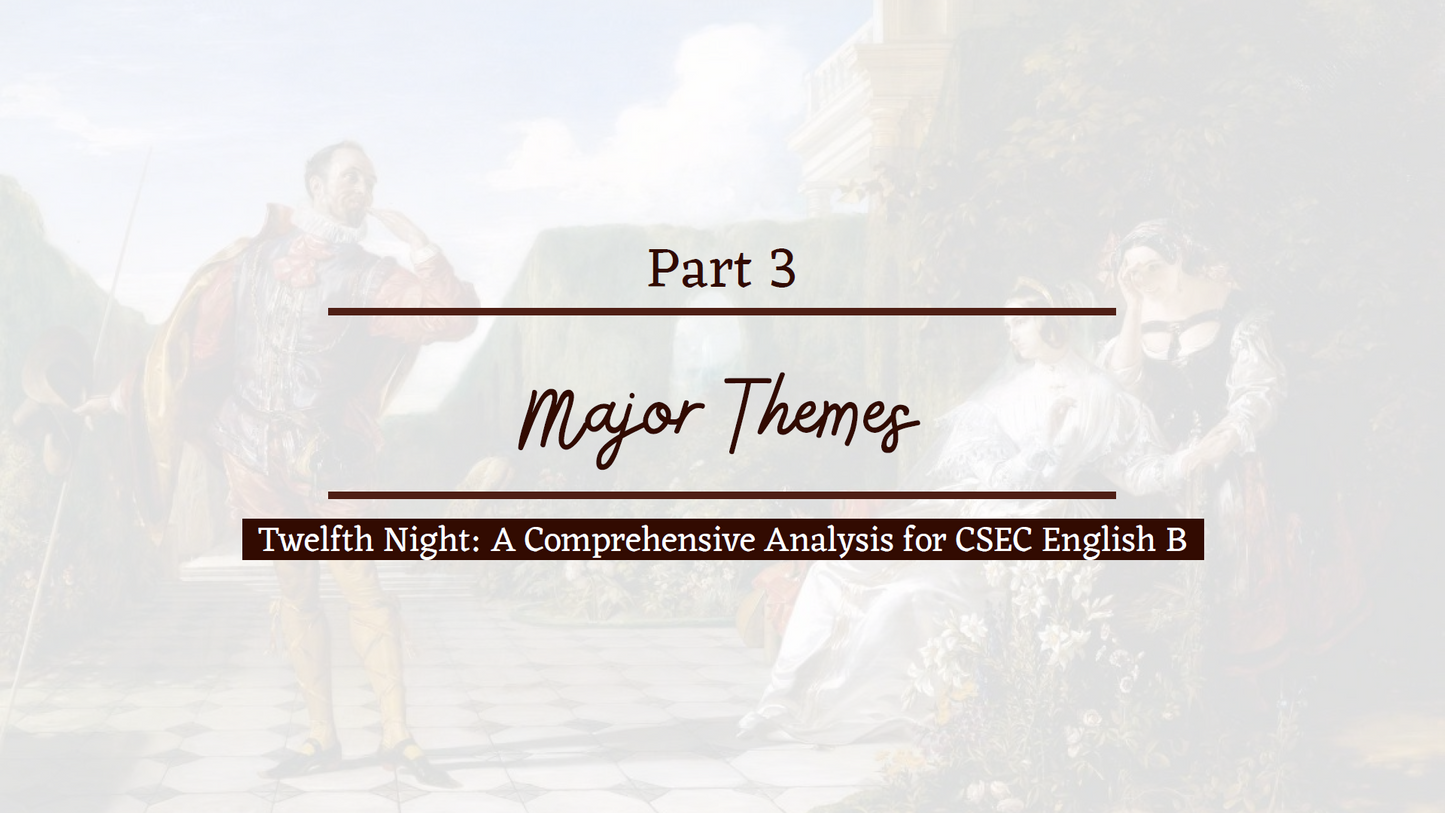 Twelfth Night Analysis (PDF + PPT) | CSEC English B